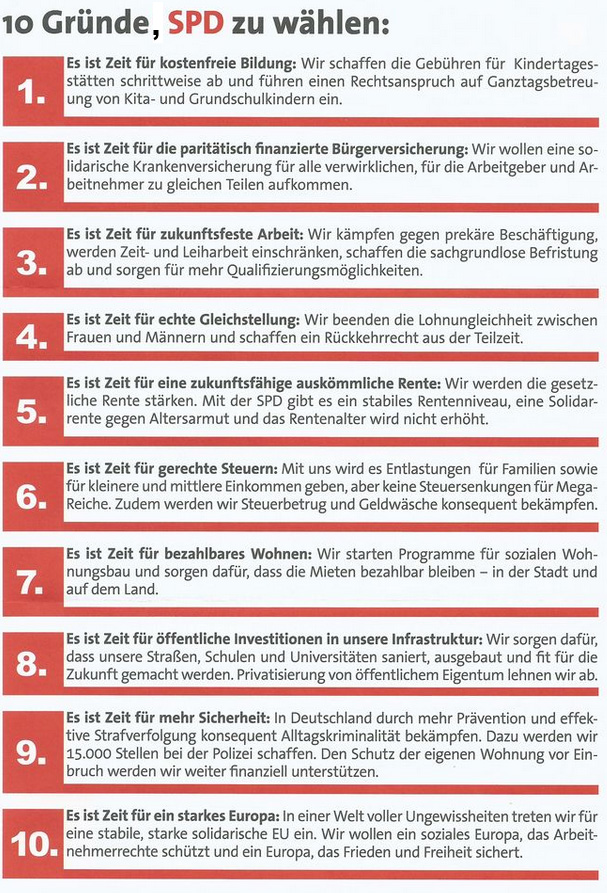 10 Gründe, SPD zu wählen